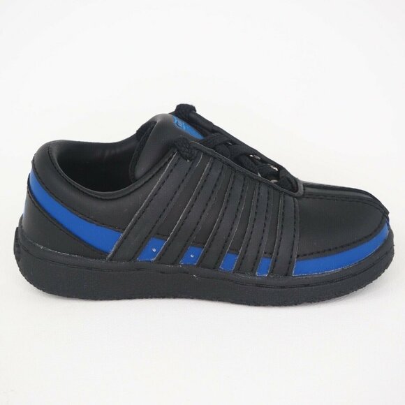 K-Swiss Ramli Low Classic Toddler Shoes Black Blue Leather Sports Sz 6.5 - Picture 3 of 12